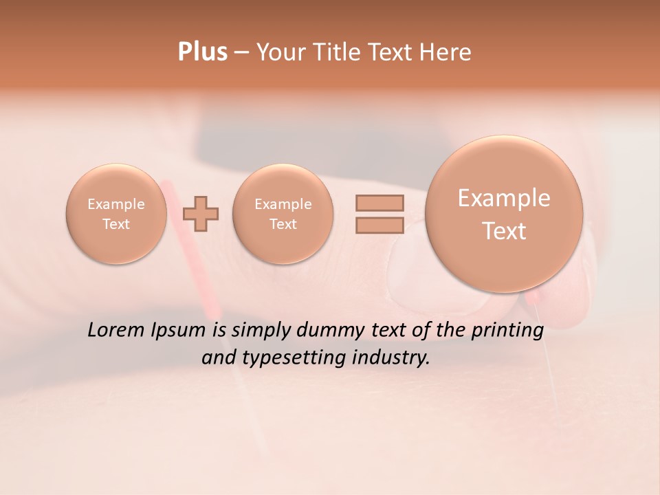A Woman's Finger With A Needle In It PowerPoint Template