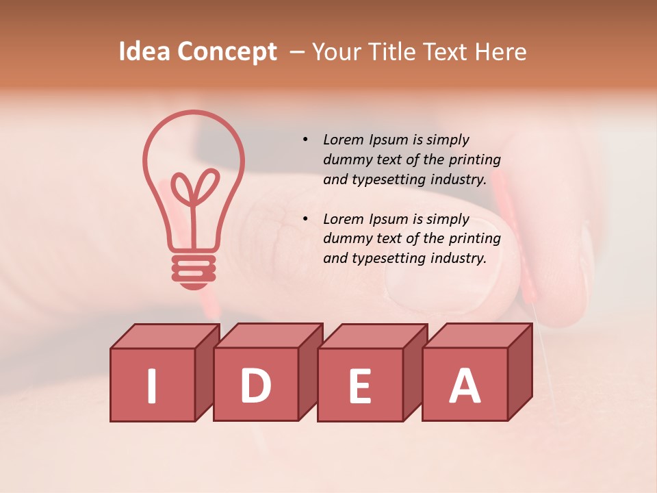 A Woman's Finger With A Needle In It PowerPoint Template