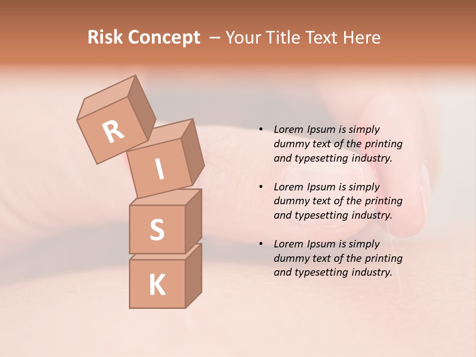 A Woman's Finger With A Needle In It PowerPoint Template