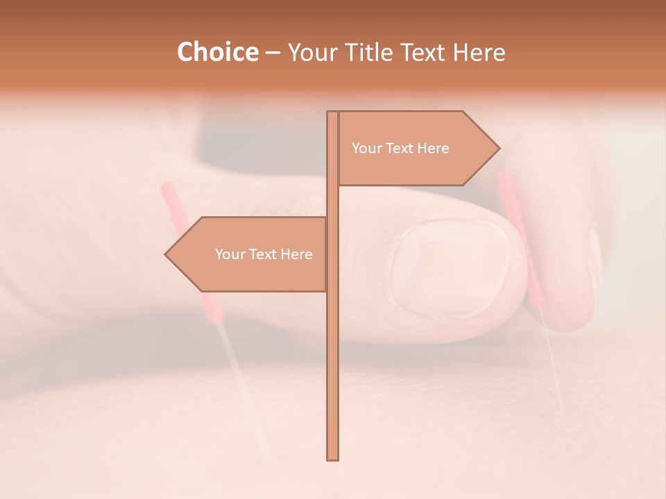 A Woman's Finger With A Needle In It PowerPoint Template