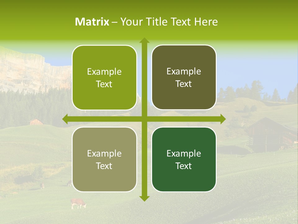 A Green Field With A Mountain In The Background PowerPoint Template