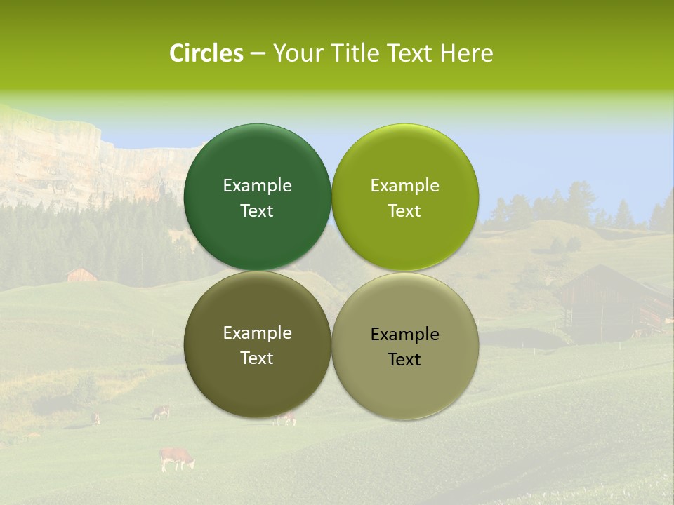 A Green Field With A Mountain In The Background PowerPoint Template