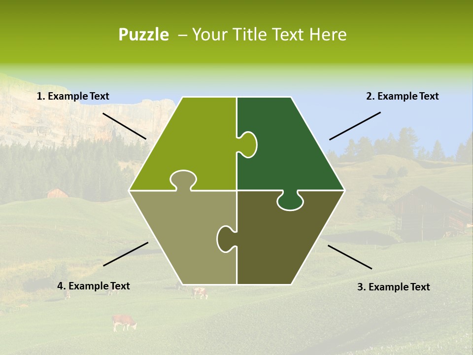 A Green Field With A Mountain In The Background PowerPoint Template