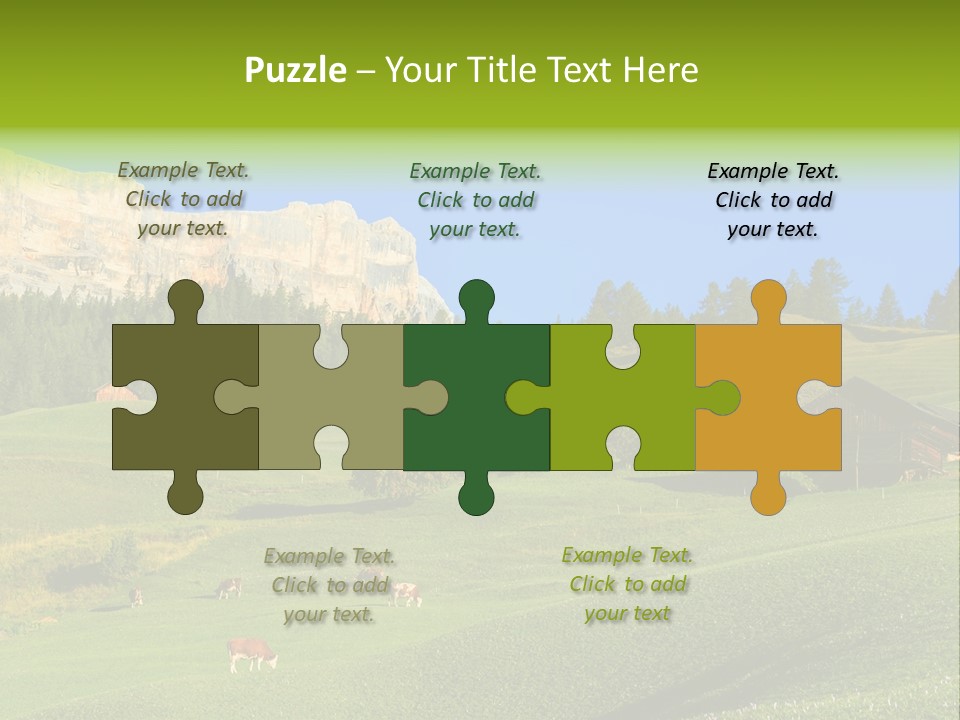 A Green Field With A Mountain In The Background PowerPoint Template