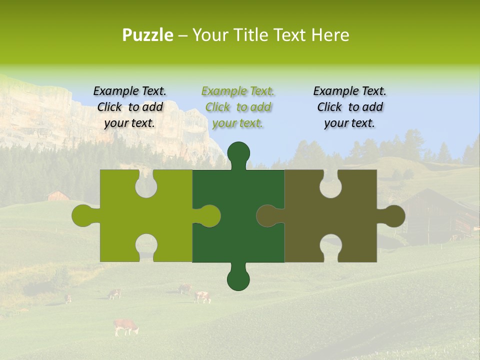 A Green Field With A Mountain In The Background PowerPoint Template