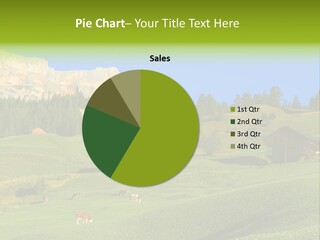 A Green Field With A Mountain In The Background PowerPoint Template