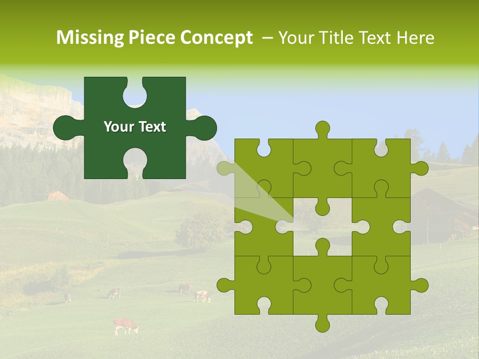 A Green Field With A Mountain In The Background PowerPoint Template