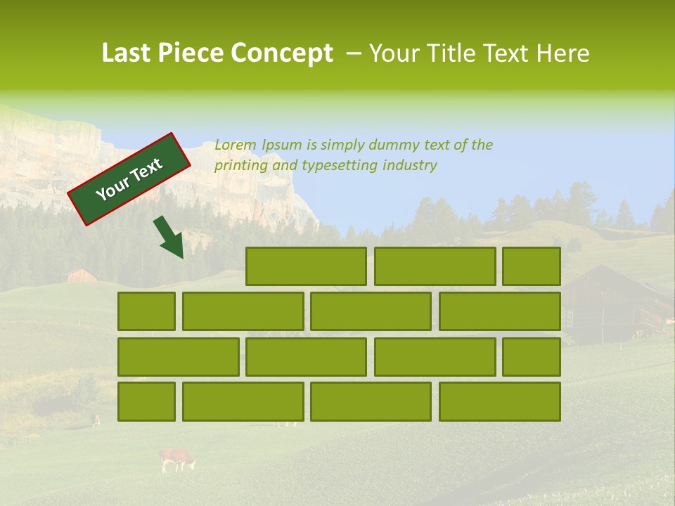 A Green Field With A Mountain In The Background PowerPoint Template