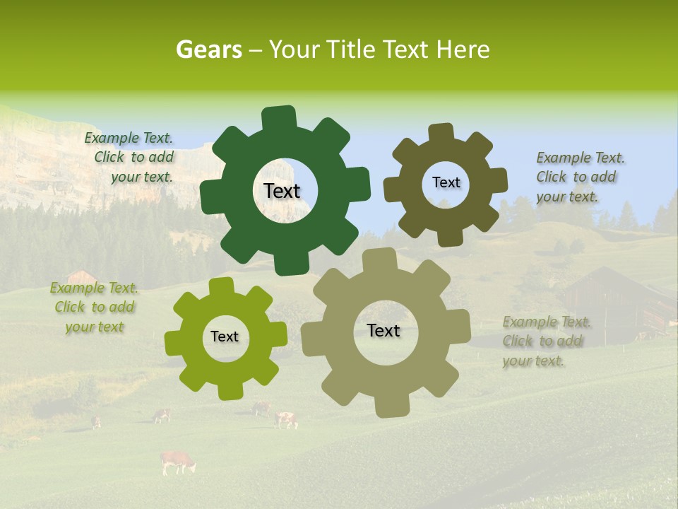 A Green Field With A Mountain In The Background PowerPoint Template