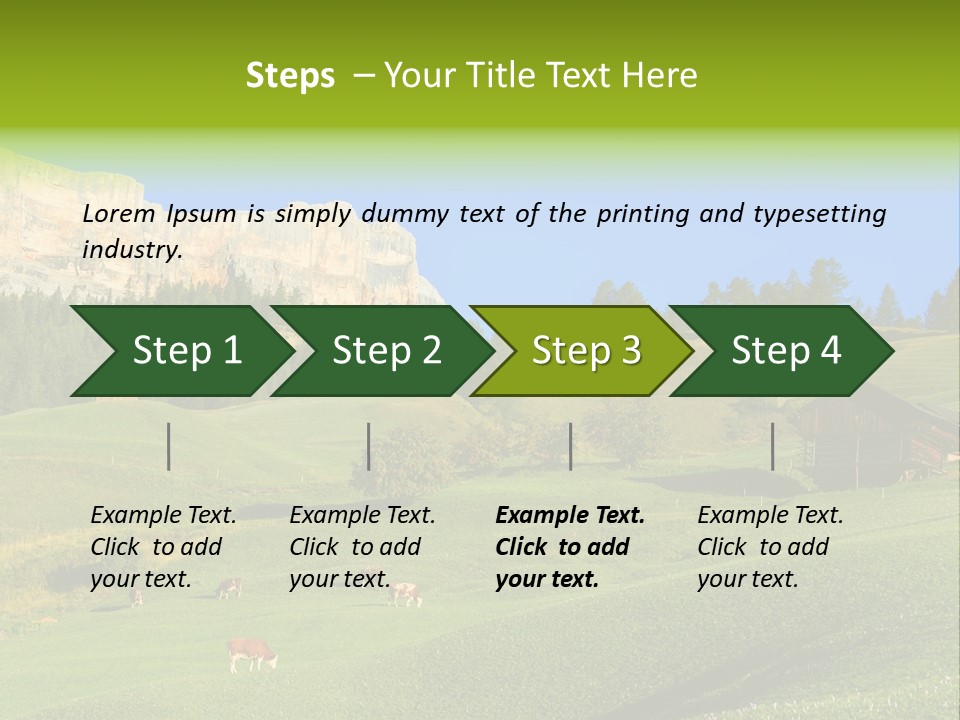 A Green Field With A Mountain In The Background PowerPoint Template