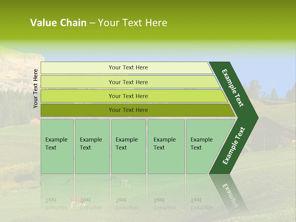 A Green Field With A Mountain In The Background PowerPoint Template