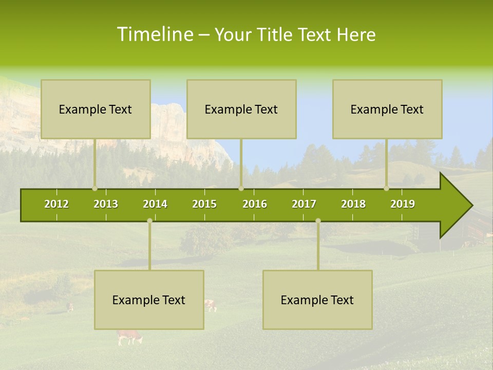 A Green Field With A Mountain In The Background PowerPoint Template