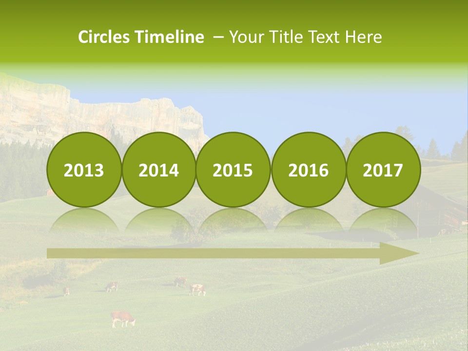 A Green Field With A Mountain In The Background PowerPoint Template