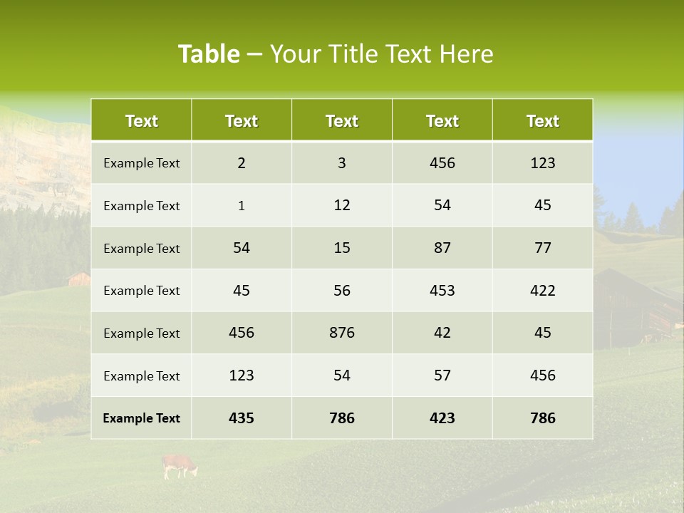 A Green Field With A Mountain In The Background PowerPoint Template