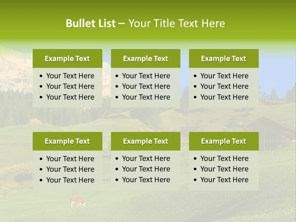 A Green Field With A Mountain In The Background PowerPoint Template