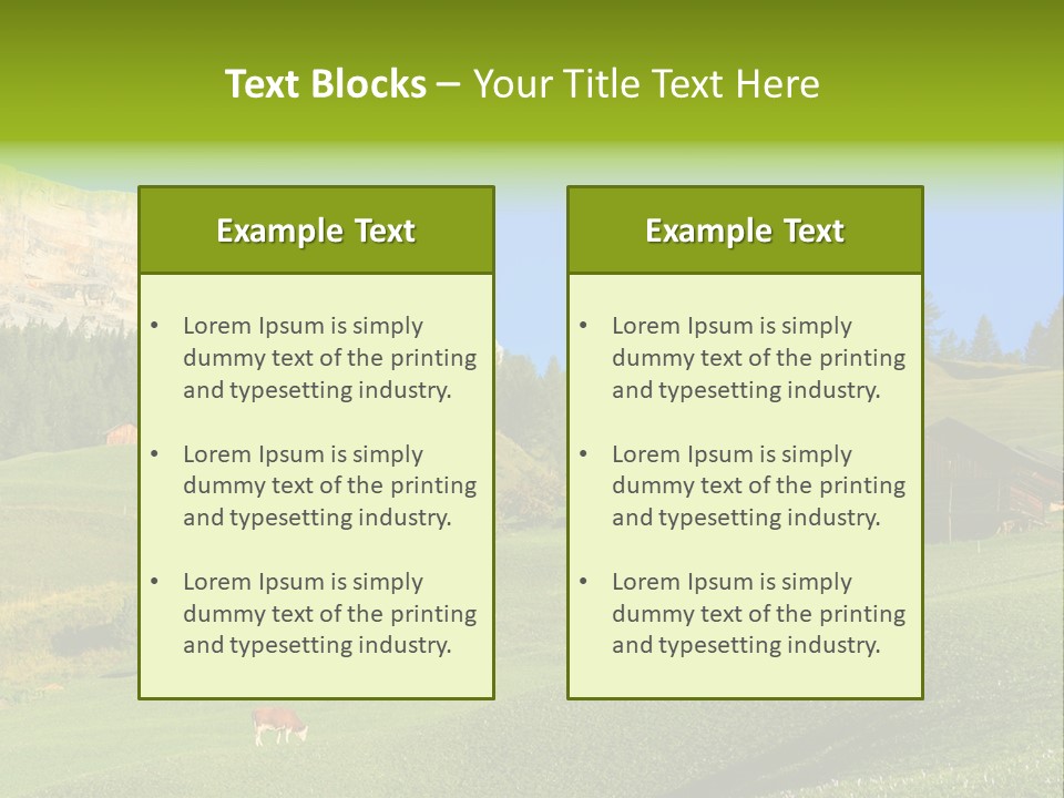A Green Field With A Mountain In The Background PowerPoint Template