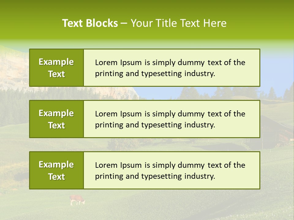 A Green Field With A Mountain In The Background PowerPoint Template