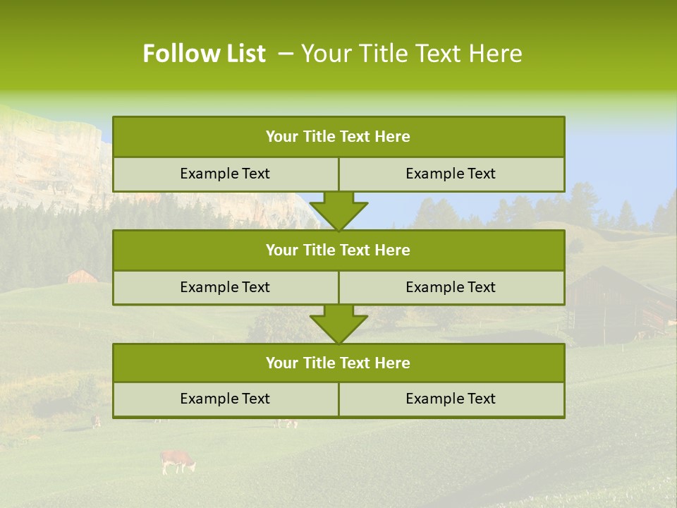 A Green Field With A Mountain In The Background PowerPoint Template