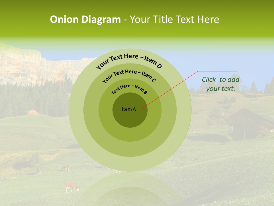 A Green Field With A Mountain In The Background PowerPoint Template