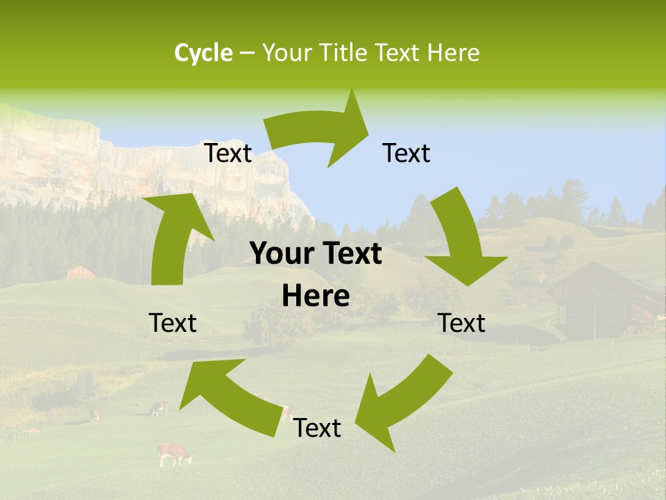 A Green Field With A Mountain In The Background PowerPoint Template