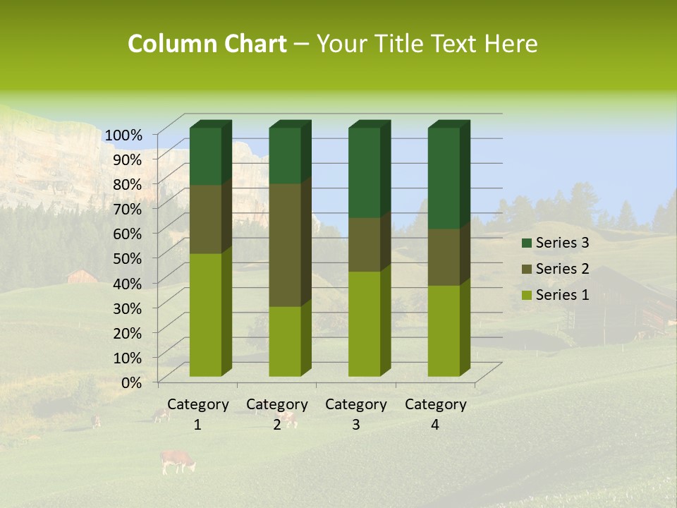 A Green Field With A Mountain In The Background PowerPoint Template