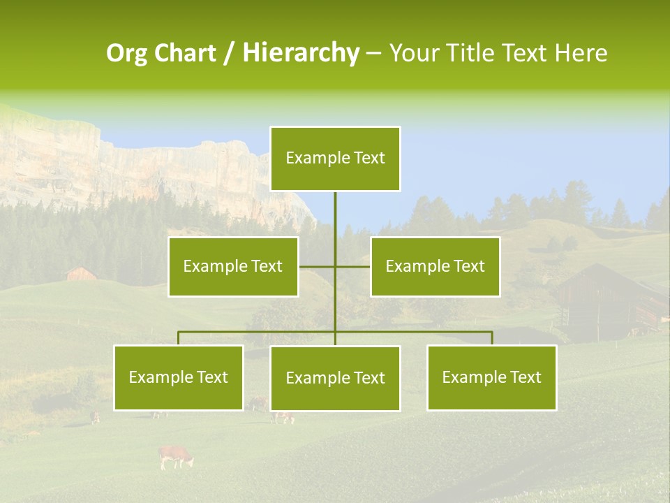 A Green Field With A Mountain In The Background PowerPoint Template