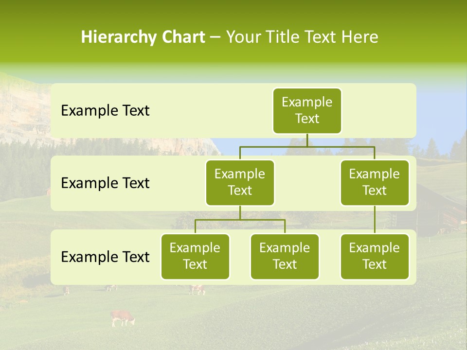 A Green Field With A Mountain In The Background PowerPoint Template