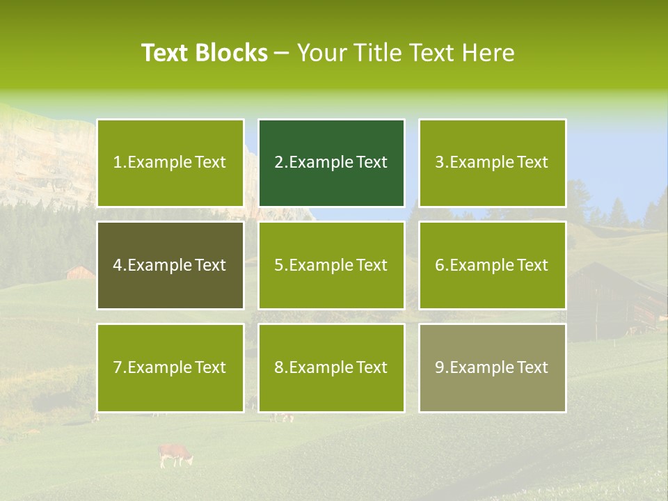 A Green Field With A Mountain In The Background PowerPoint Template