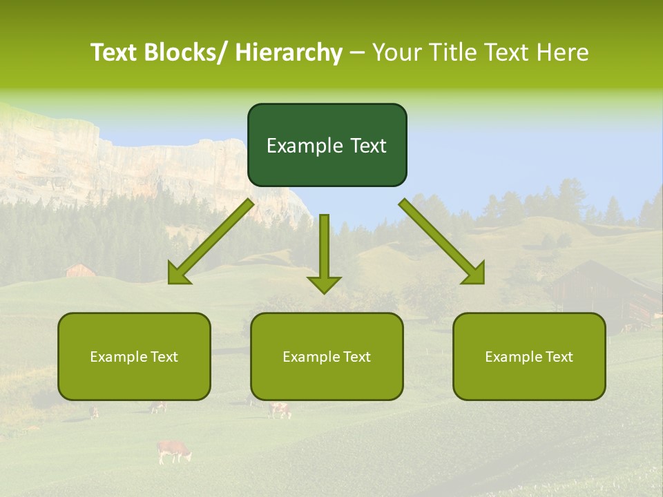 A Green Field With A Mountain In The Background PowerPoint Template