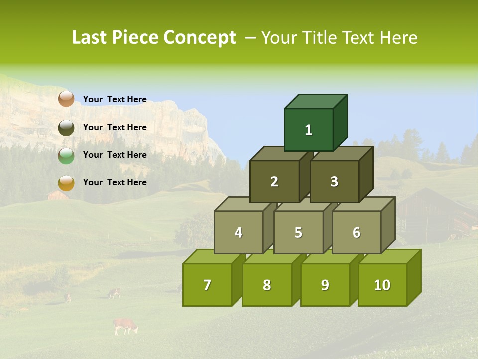 A Green Field With A Mountain In The Background PowerPoint Template
