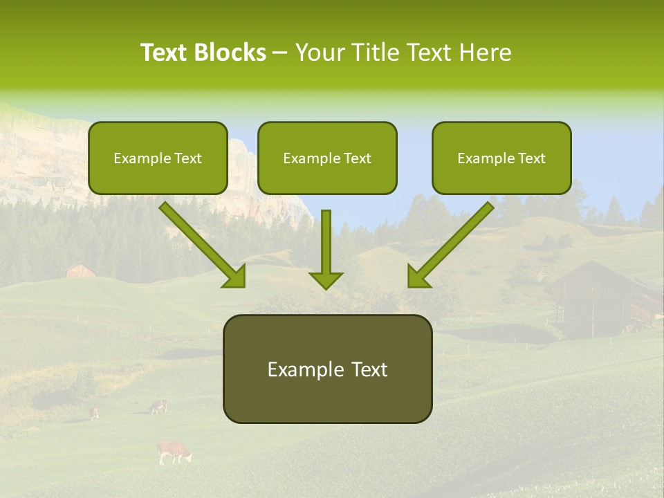 A Green Field With A Mountain In The Background PowerPoint Template