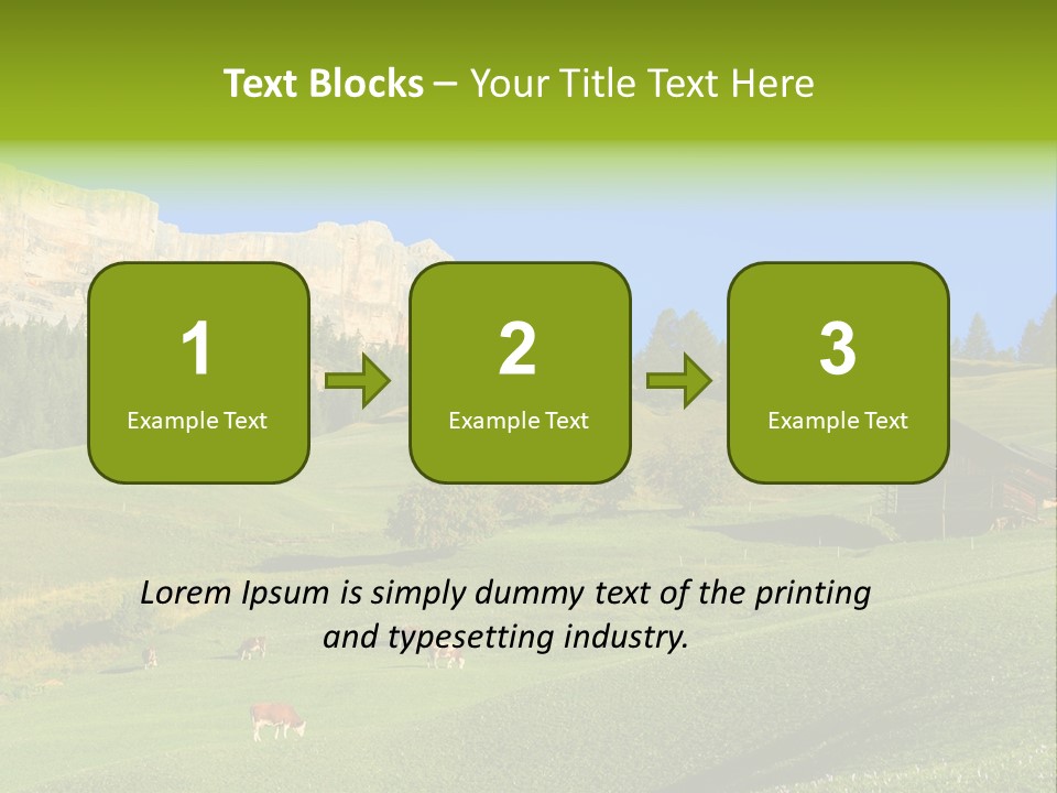 A Green Field With A Mountain In The Background PowerPoint Template