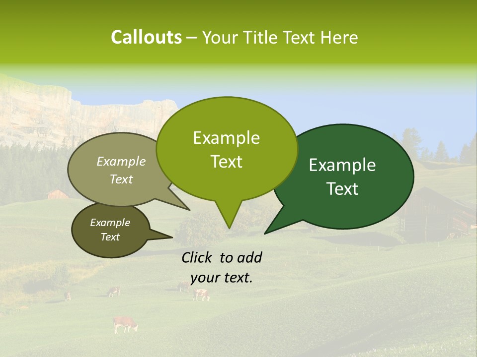 A Green Field With A Mountain In The Background PowerPoint Template