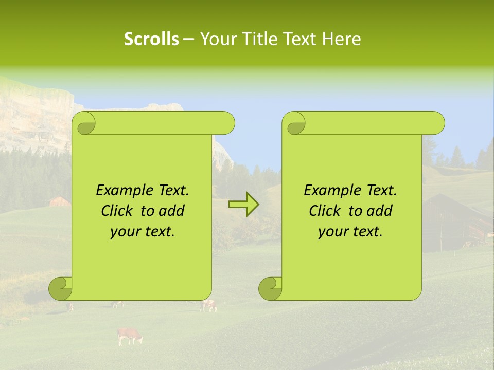 A Green Field With A Mountain In The Background PowerPoint Template