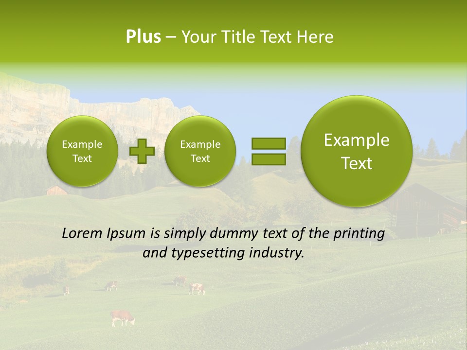A Green Field With A Mountain In The Background PowerPoint Template