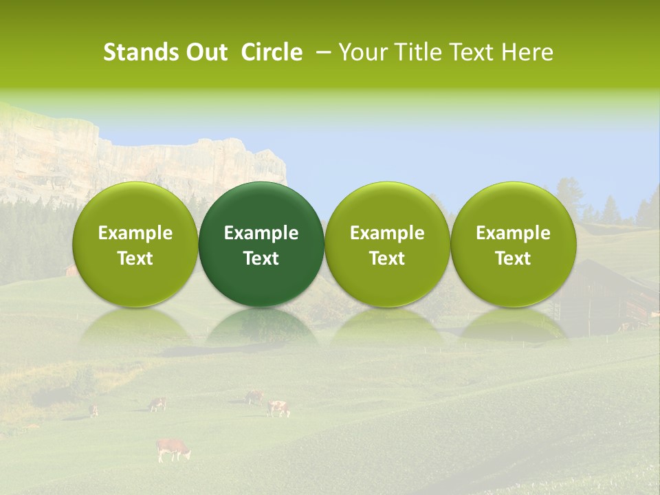 A Green Field With A Mountain In The Background PowerPoint Template