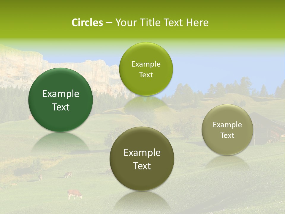 A Green Field With A Mountain In The Background PowerPoint Template