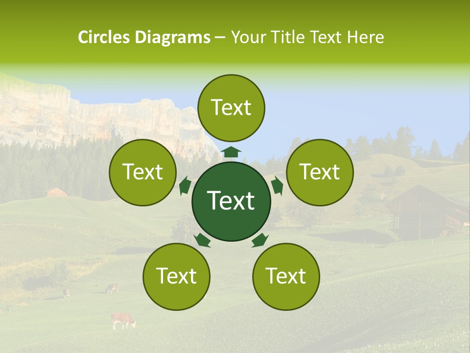 A Green Field With A Mountain In The Background PowerPoint Template