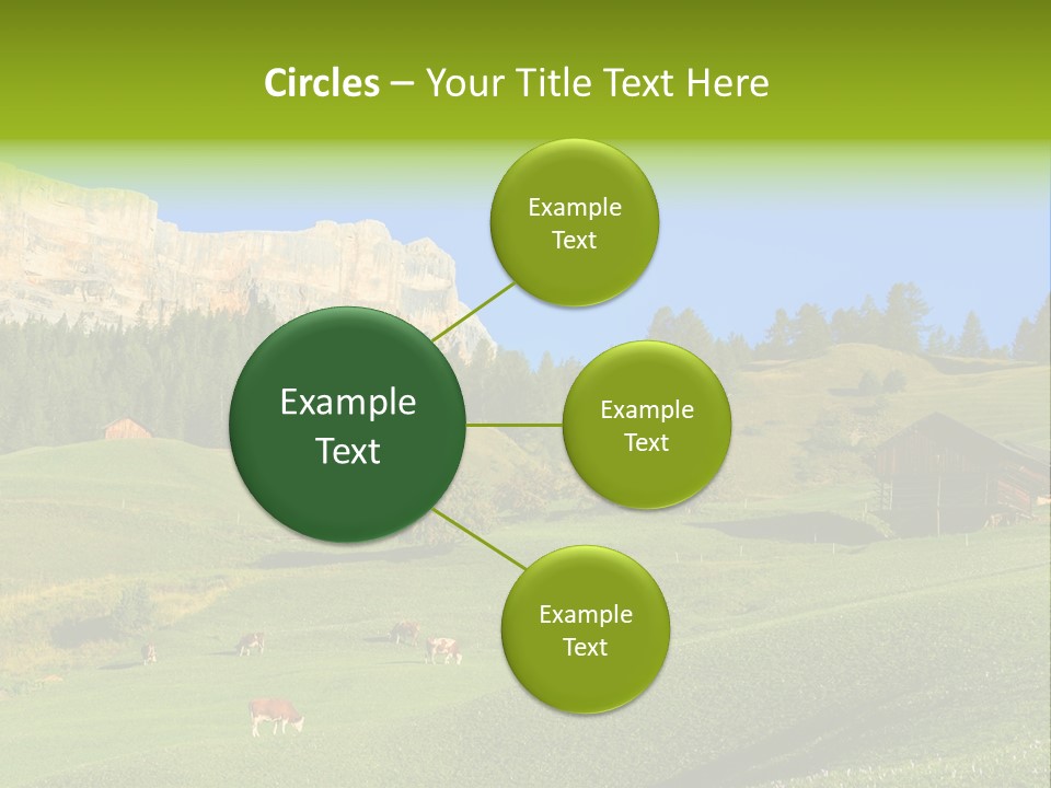 A Green Field With A Mountain In The Background PowerPoint Template