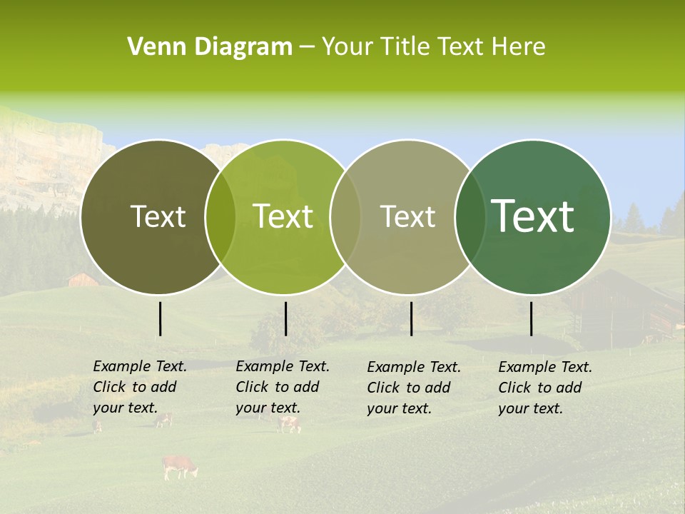 A Green Field With A Mountain In The Background PowerPoint Template