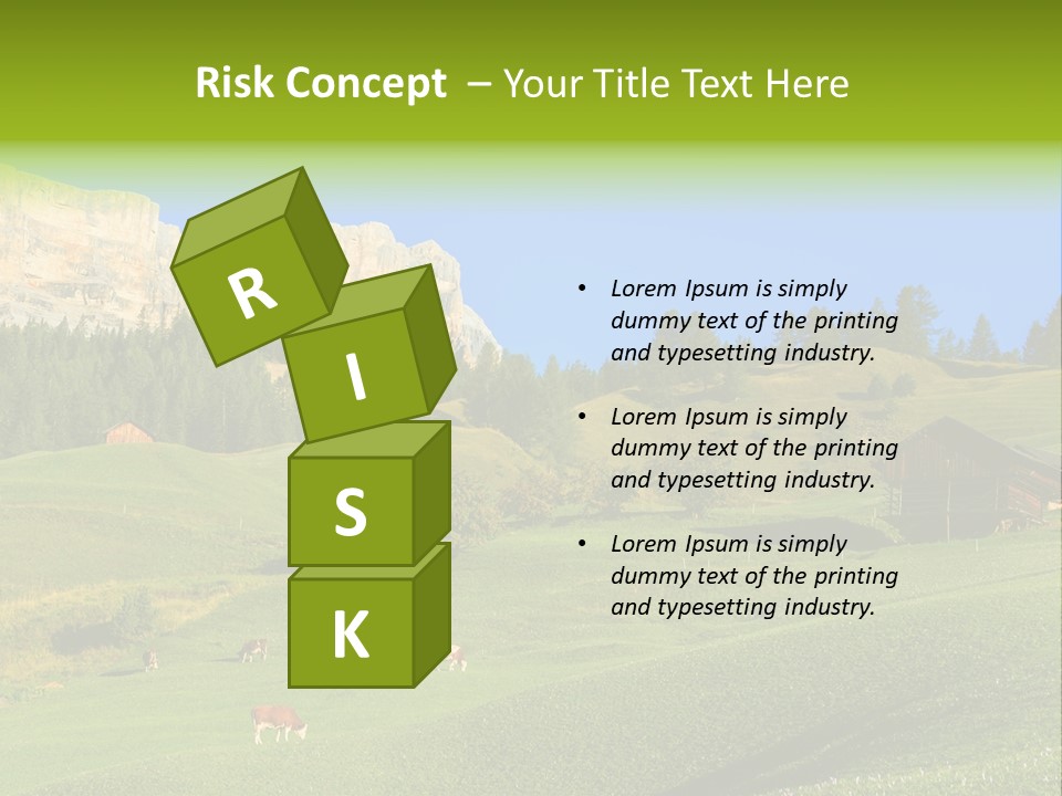 A Green Field With A Mountain In The Background PowerPoint Template
