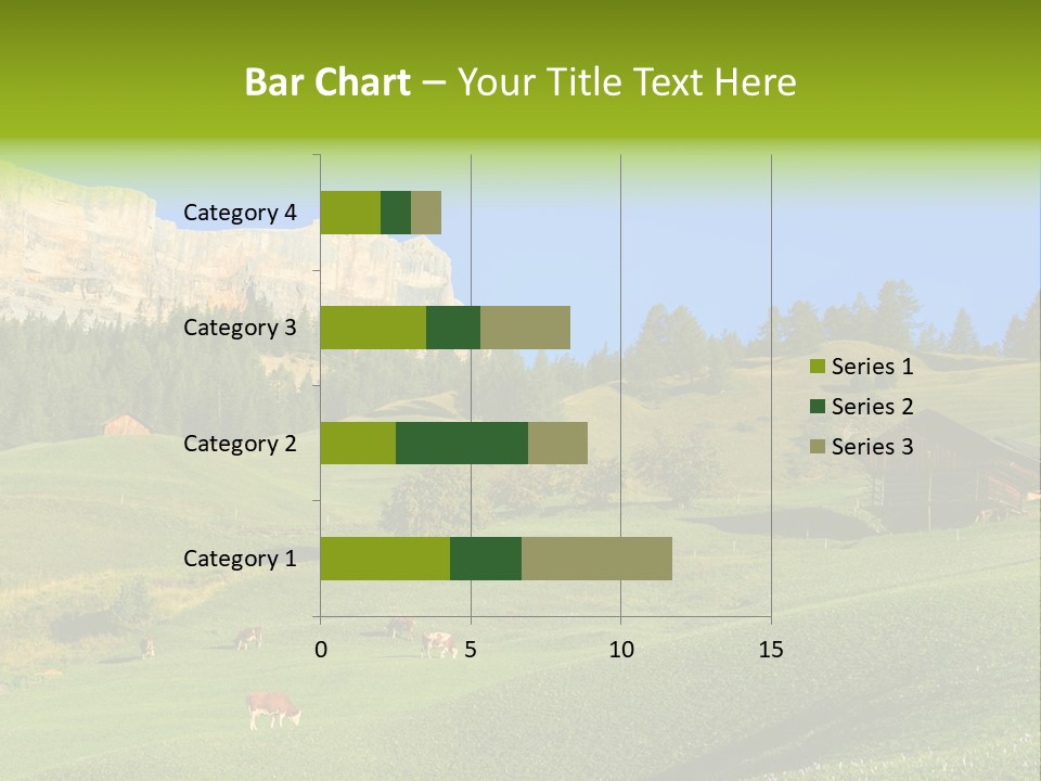 A Green Field With A Mountain In The Background PowerPoint Template