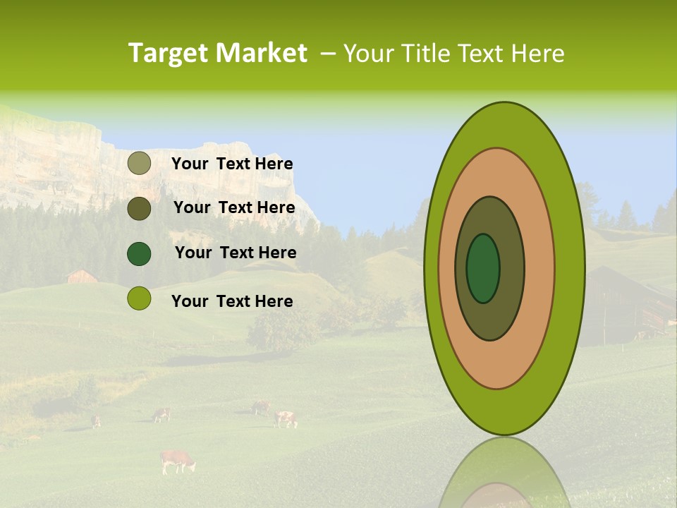 A Green Field With A Mountain In The Background PowerPoint Template
