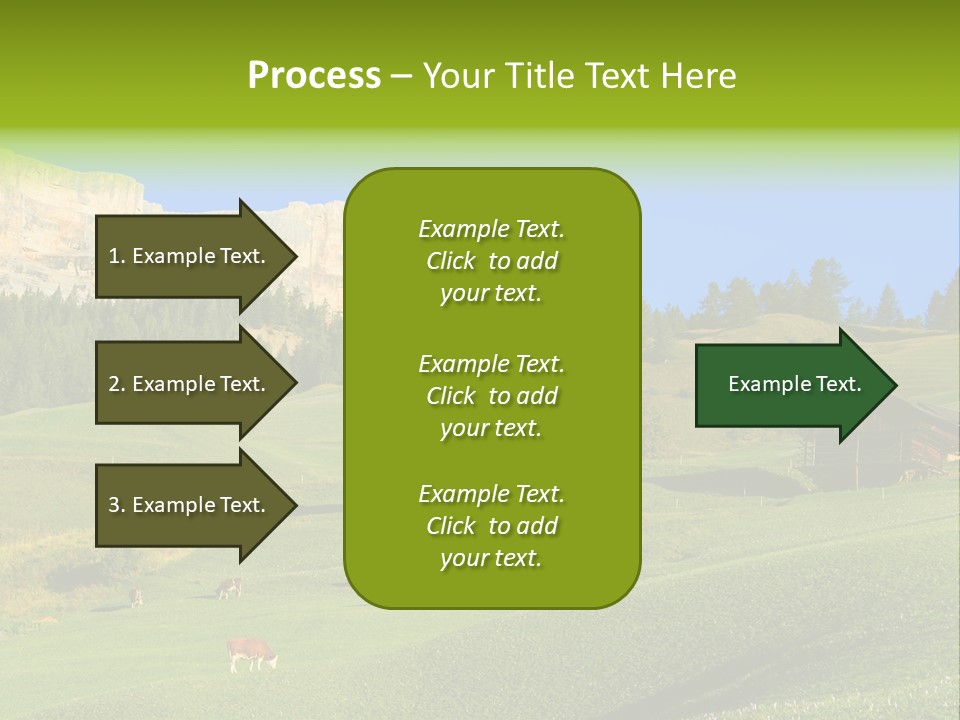 A Green Field With A Mountain In The Background PowerPoint Template
