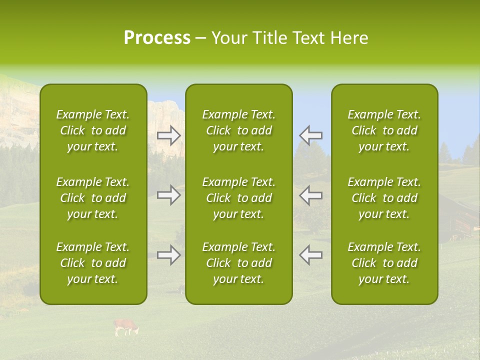 A Green Field With A Mountain In The Background PowerPoint Template
