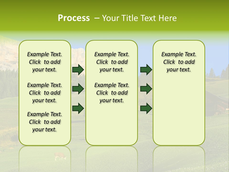 A Green Field With A Mountain In The Background PowerPoint Template