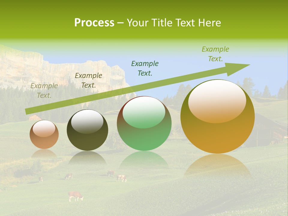 A Green Field With A Mountain In The Background PowerPoint Template