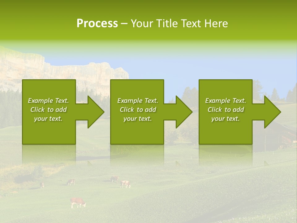 A Green Field With A Mountain In The Background PowerPoint Template