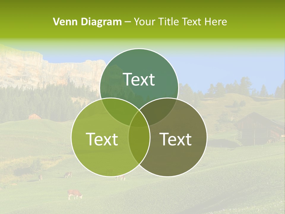 A Green Field With A Mountain In The Background PowerPoint Template