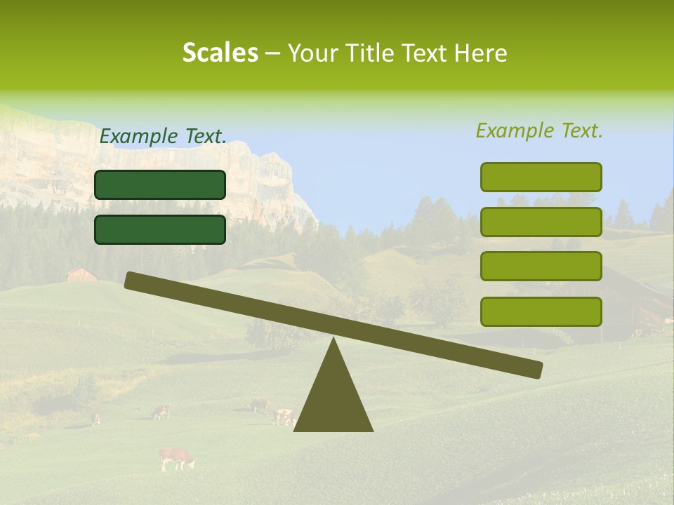 A Green Field With A Mountain In The Background PowerPoint Template